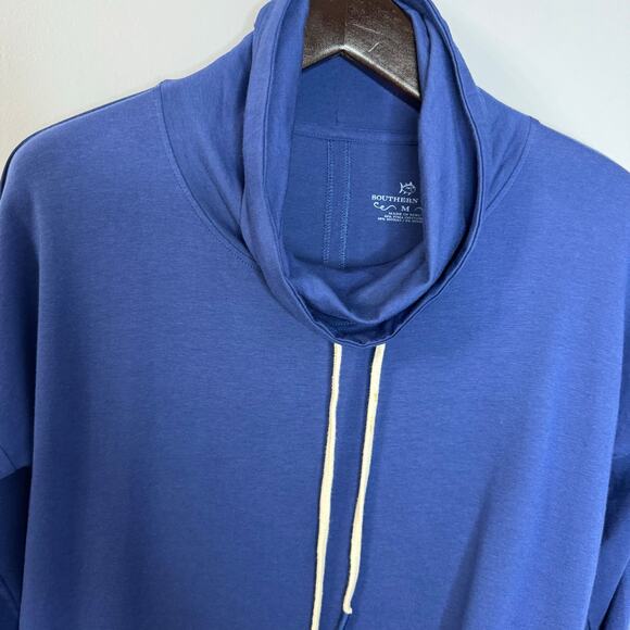 Southern Tide Scuba Cowl Neck Pullover Casual Blue Cotton Preppy Men's Sz Medium - Picture 2 of 9
